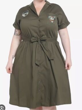 Her Universe Star Wars Olive Green Rebel Shirt Dress